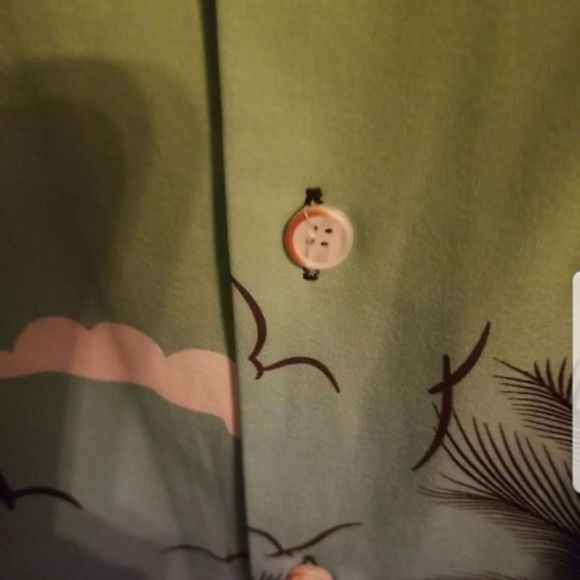 Hawaiian Multicolored Palm Tree Button Down Shirt Short Sleeve NWOT Mens Sz. XL - Picture 9 of 10